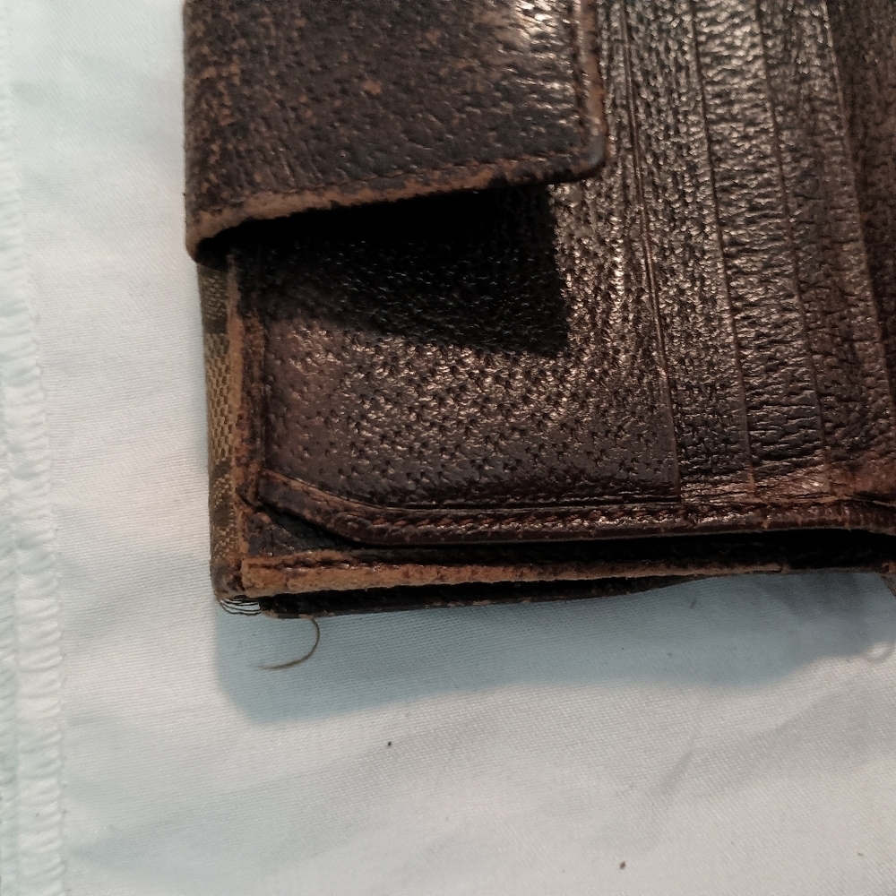 GUCCI GG Beige Canvas With Brn Leather Coin Purse Clutch/Wallet - Picture 10 of 15